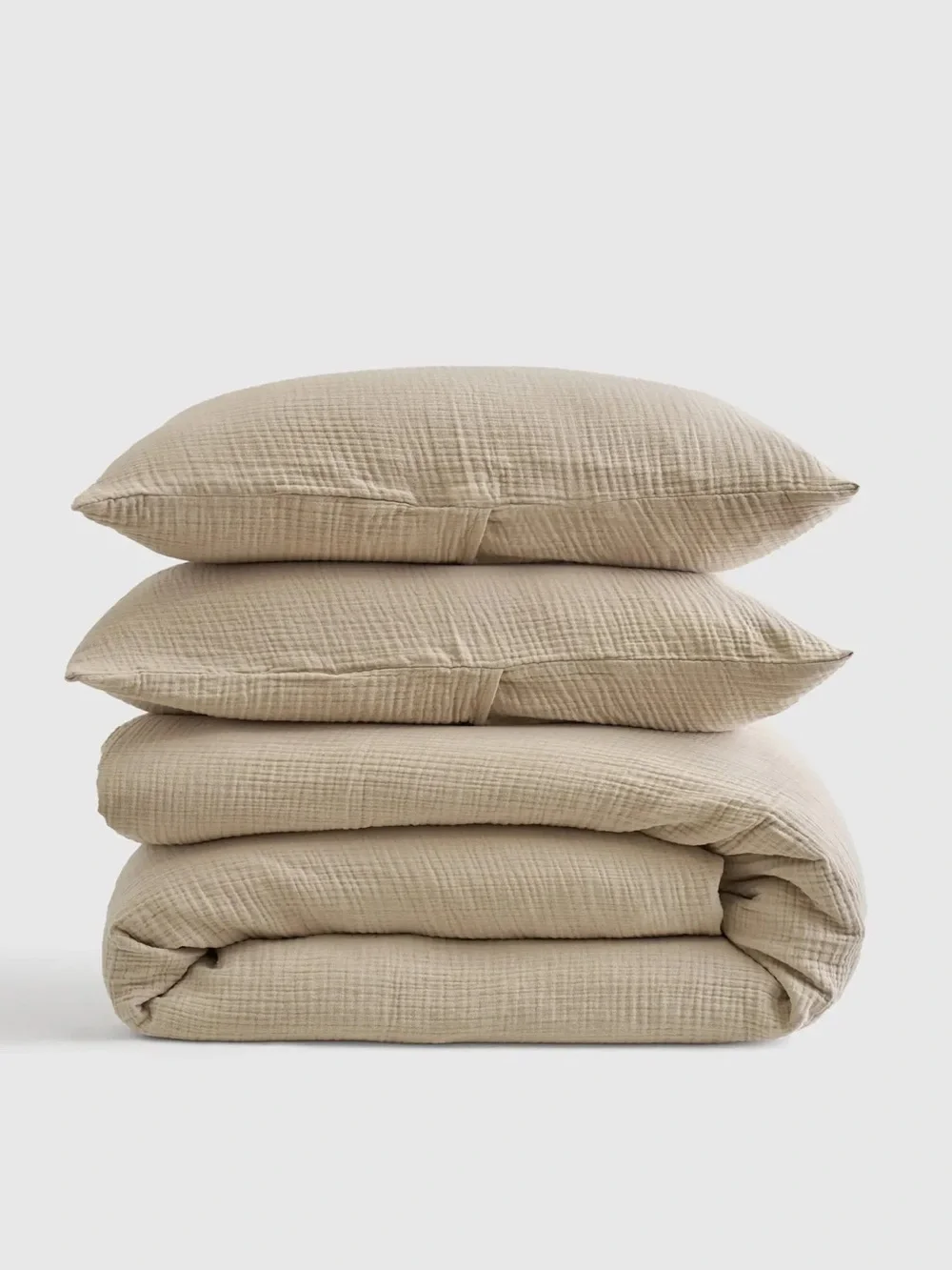 NWT Quince Sand (Dune) Organic Cotton Gauze Duvet Cover and Sham Set!